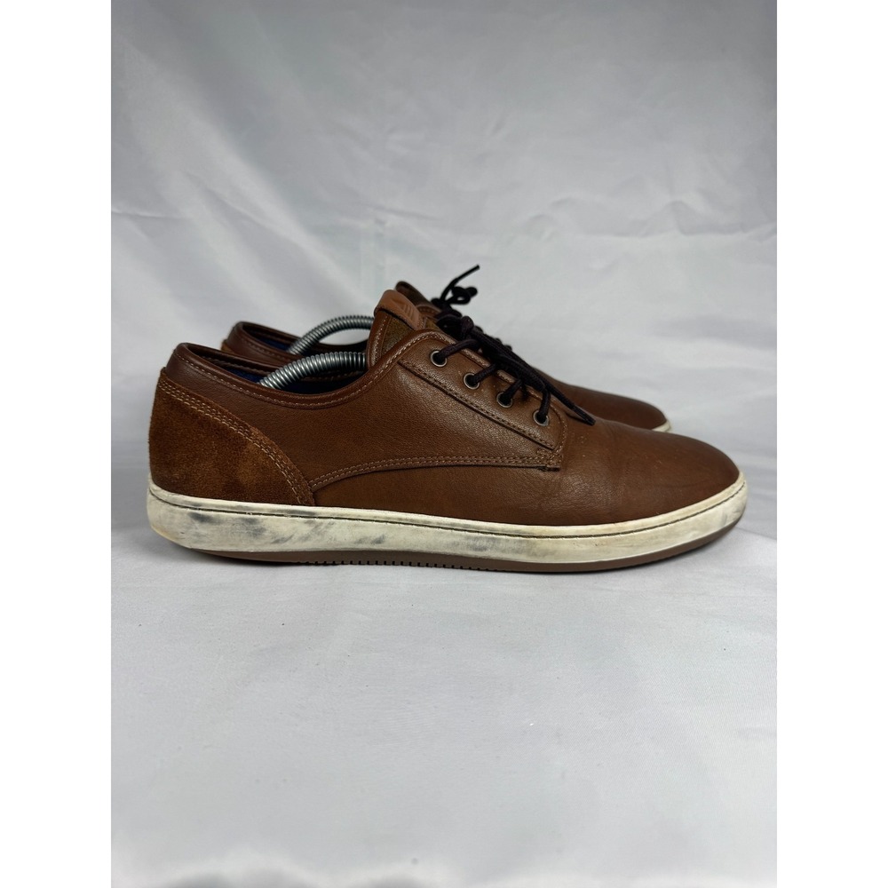 Aldo Mens US 12 Sneaker Cognac Brown Low Top Round Toe Lace Up Casual Shoes